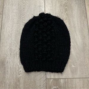 Black crochet beanie winter hat